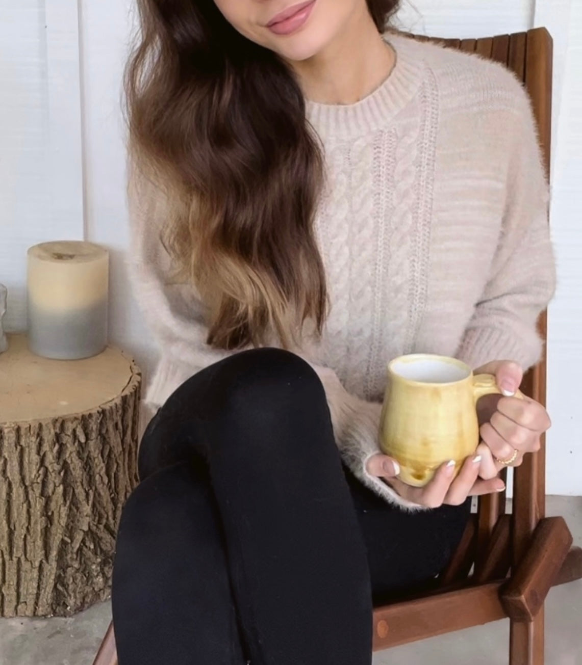 Cozy Monochromatic Knit Sweater