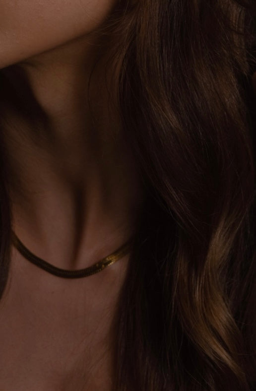 Gold Herringbone Necklace