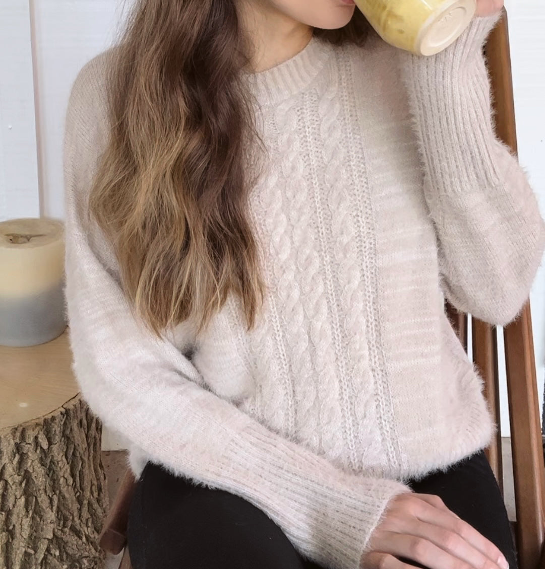 Cozy Monochromatic Knit Sweater