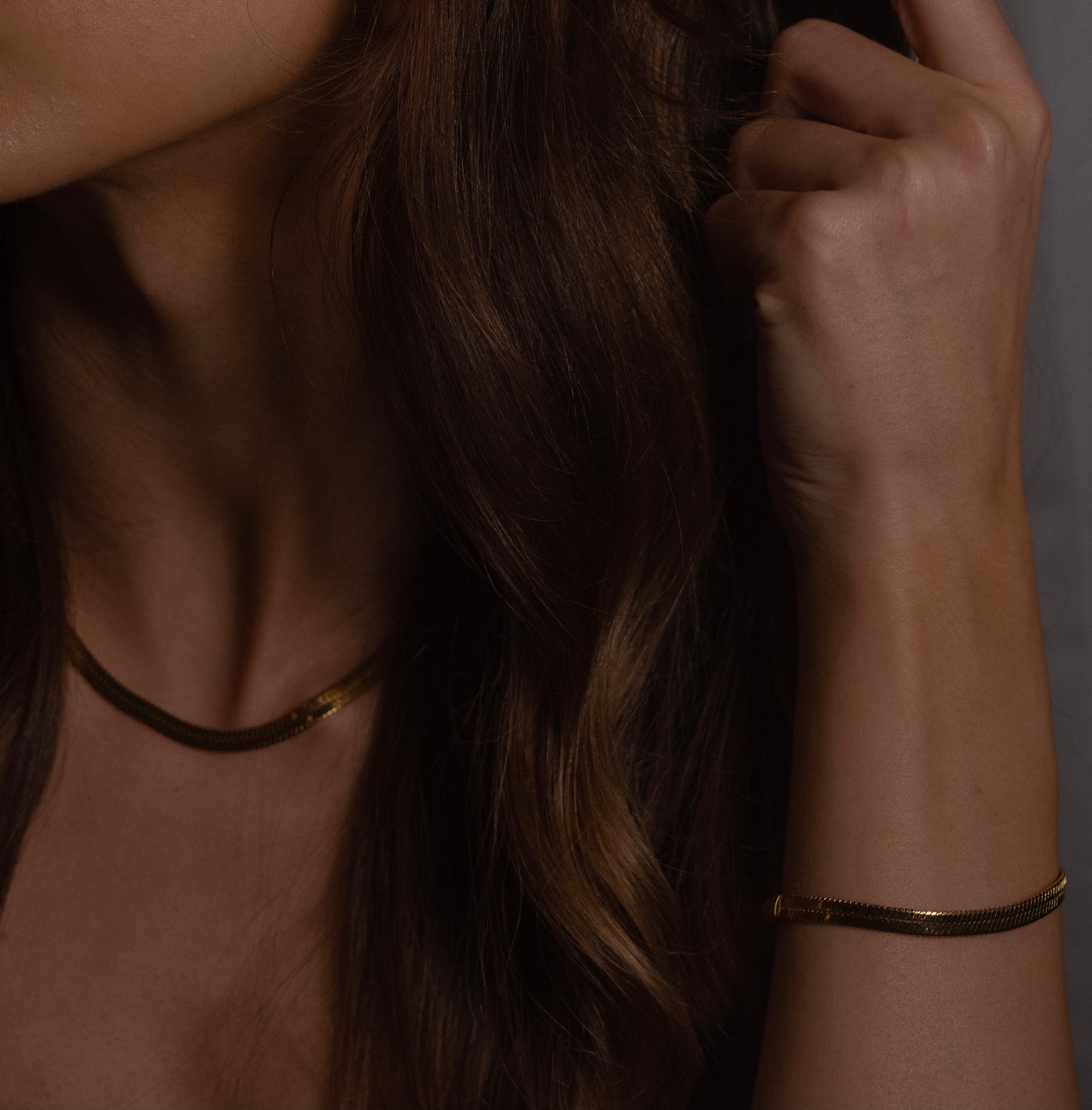 Gold Herringbone Necklace